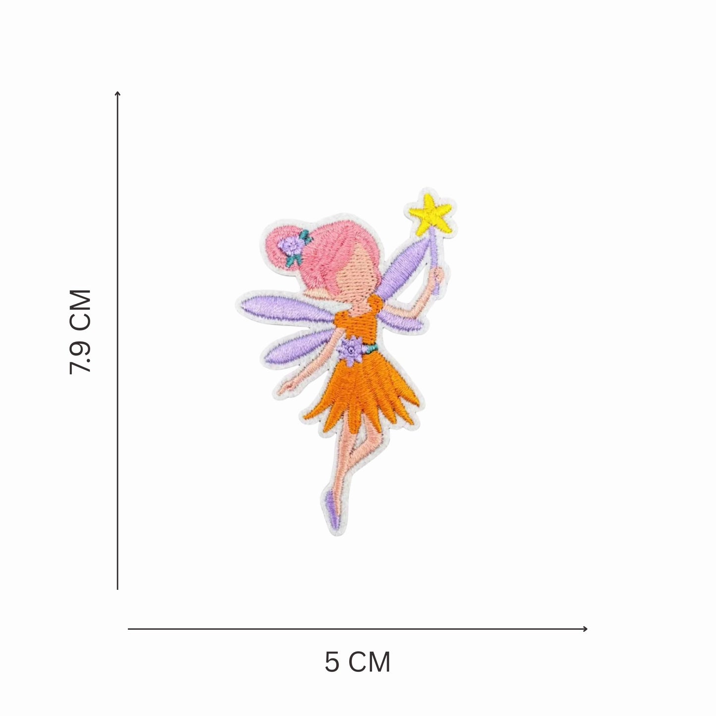 Fairy With Wand Embroidered Iron On Patch