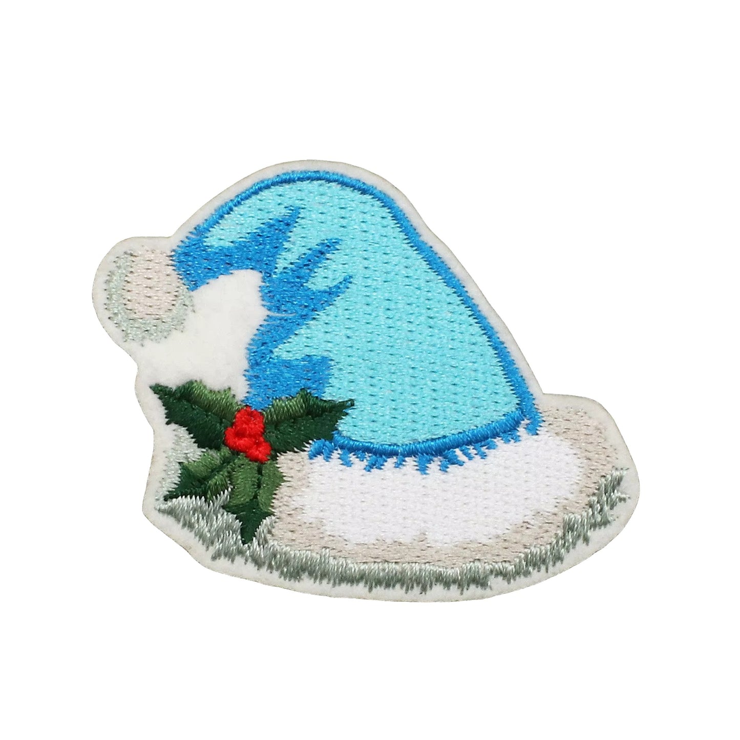 Blue Christmas Hat Embroidered Iron On Patch