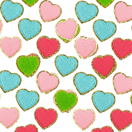 Chenille Furry Heart Iron On Patches for Craft and Clothing Embellishment Appliques