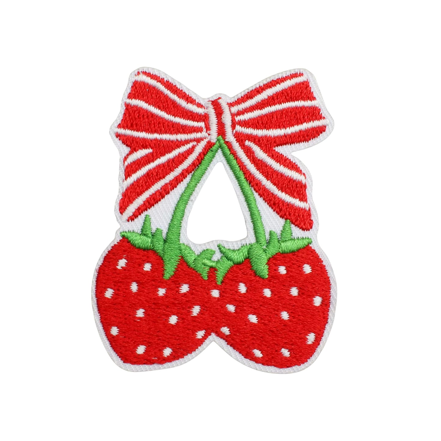 Embroidered Strawberry Bow Iron On