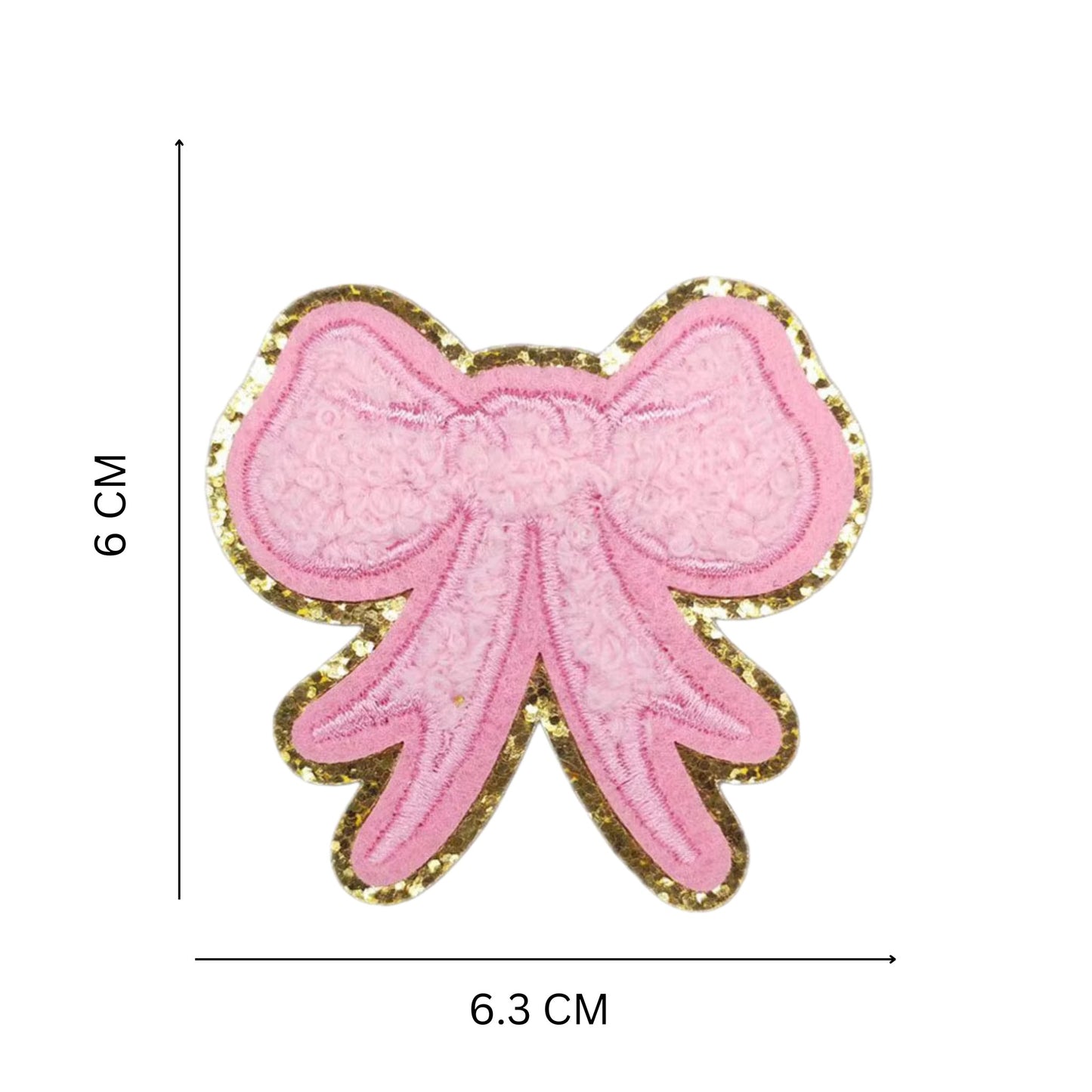 Cute Bowknot Shape Chenille Patch – Iron-On Glitter Applique for Clothing & Accessories
