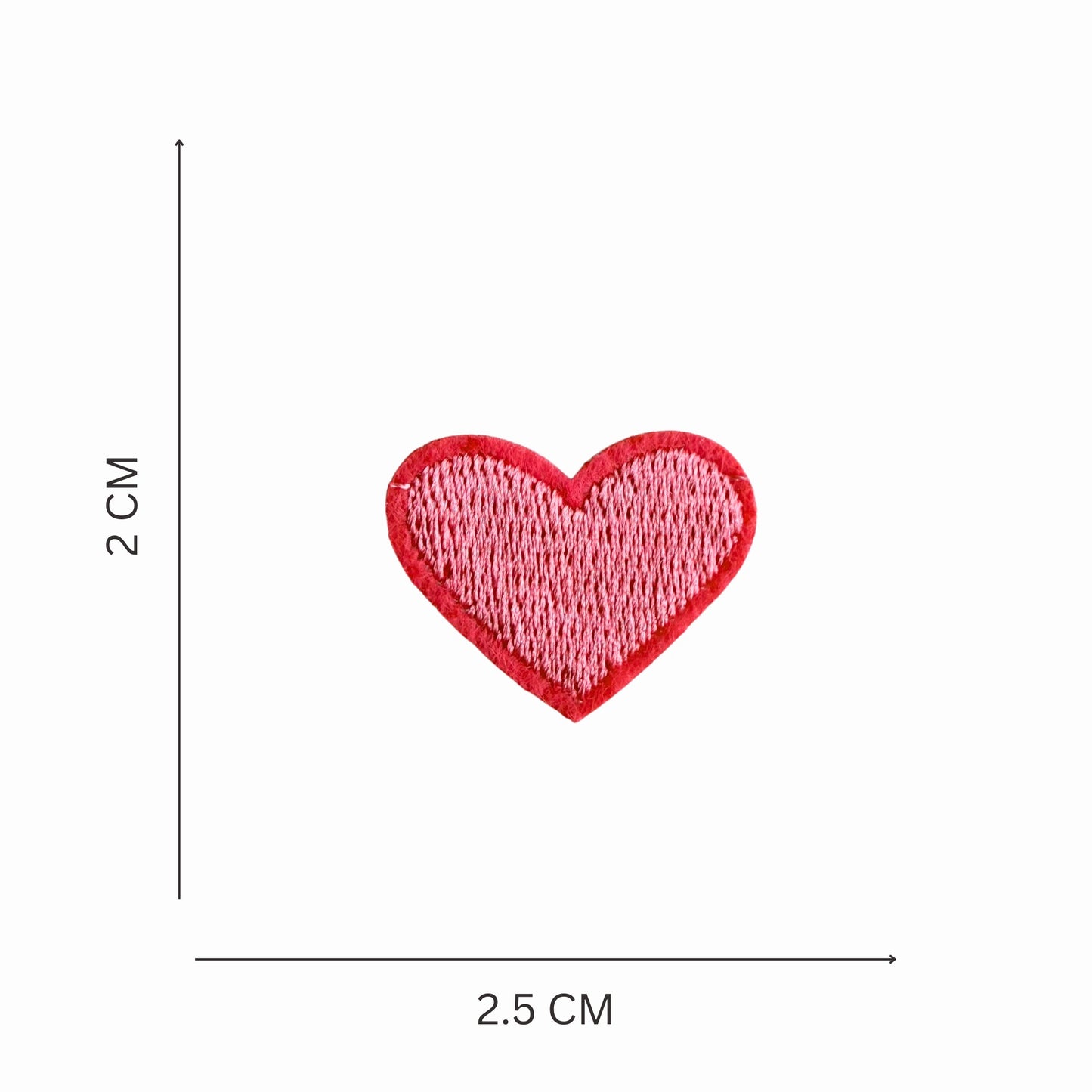 Multicolor Embroidered Heart Iron On Patch - Set of 20
