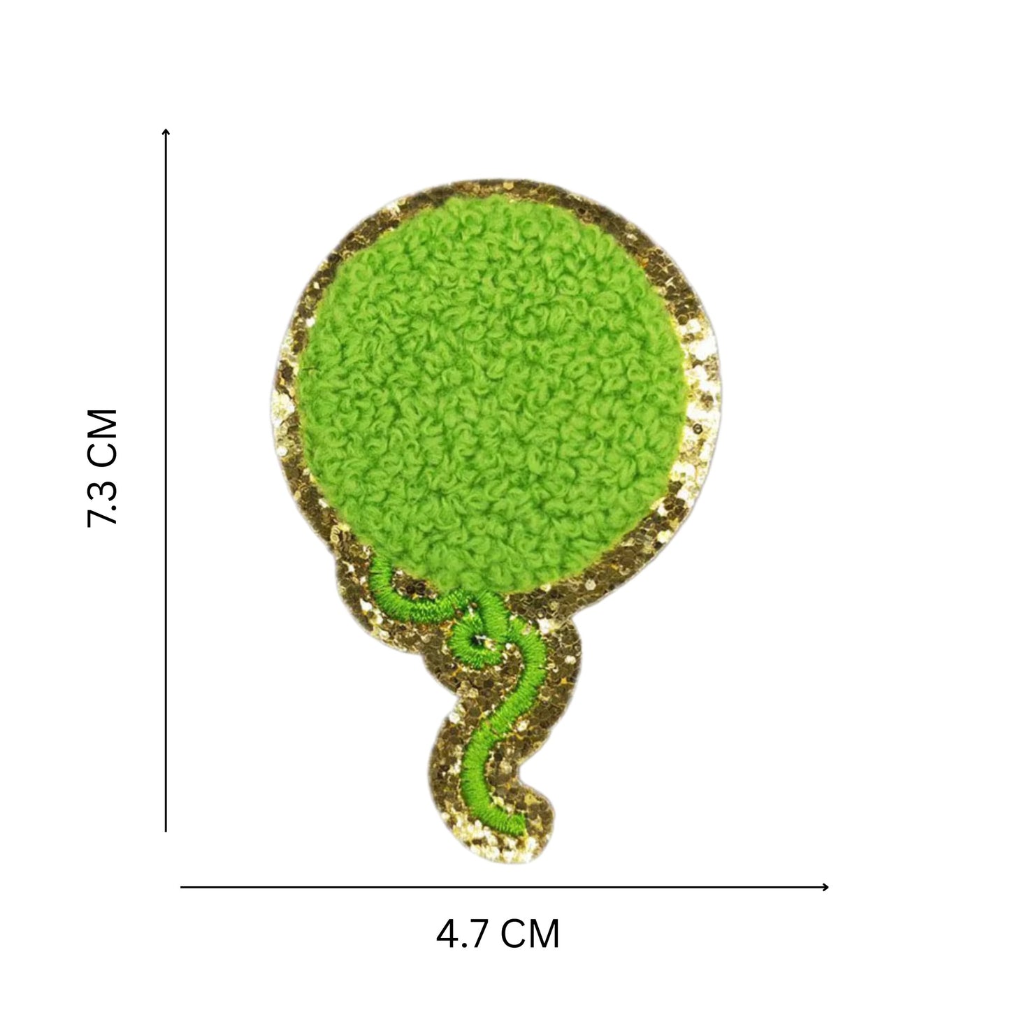 Balloon Shape Chenille Patch – Iron-On Glitter Applique for Jackets, Bags & Crafts
