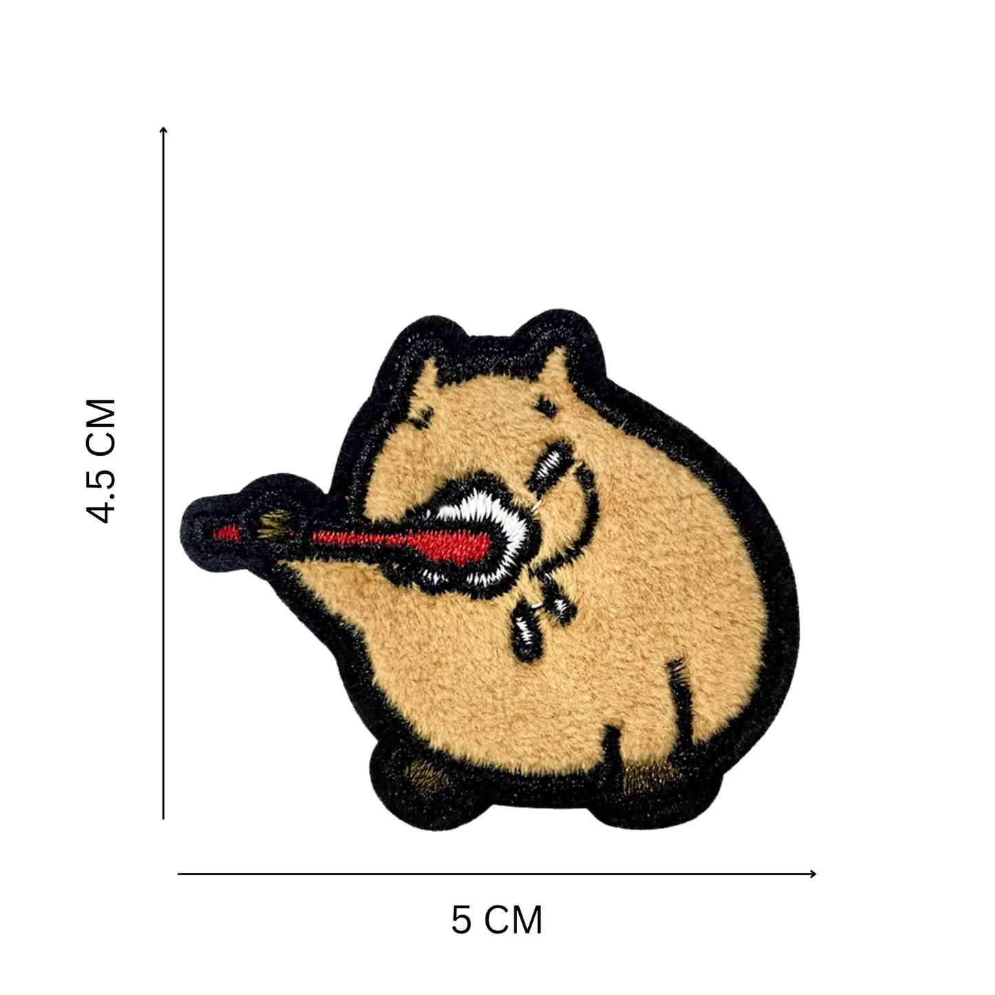 Velvet Texture Capybara Iron-On & Self-Stick Patches – Cute Animal Appliques for T-Shirts, Hoodies & Hats