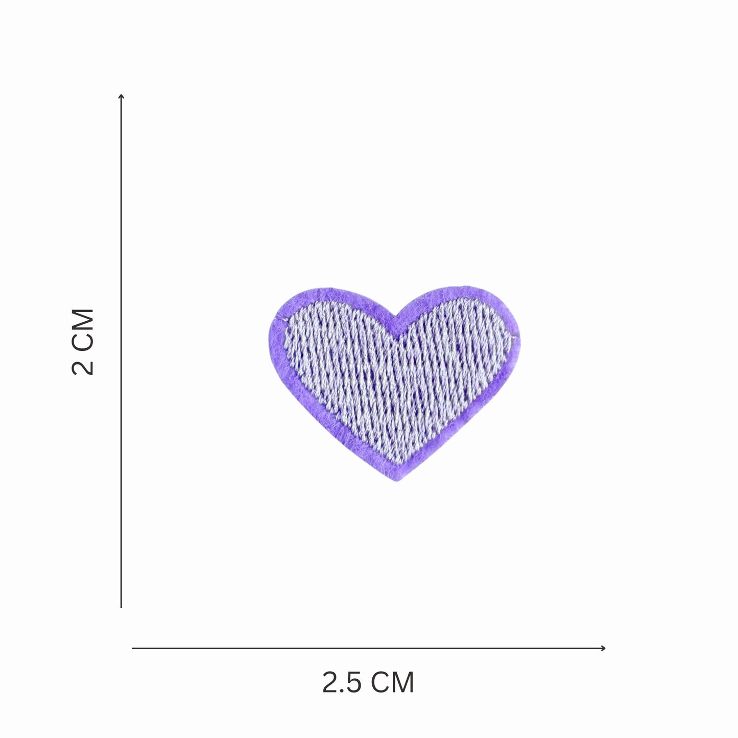 Multicolor Embroidered Heart Iron On Patch - Set of 20