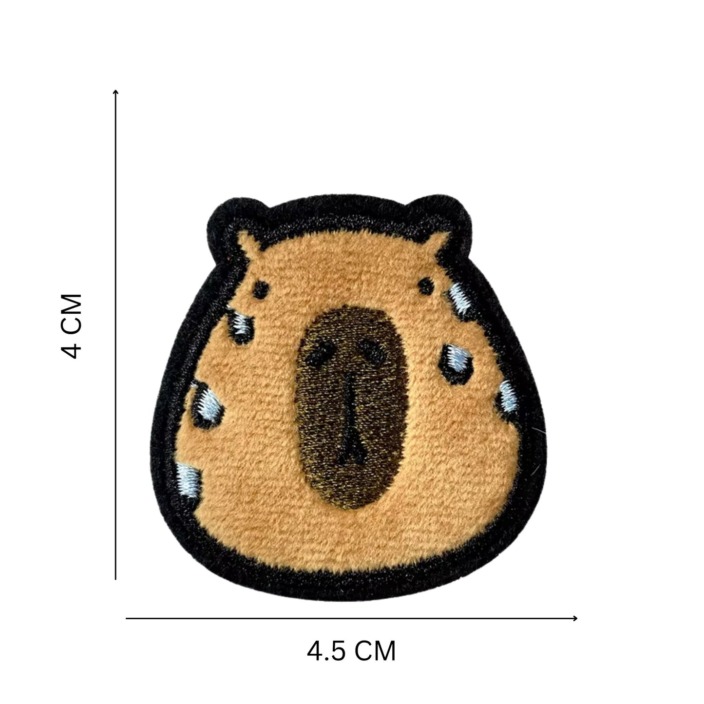 Velvet Texture Capybara Iron-On & Self-Stick Patches – Cute Animal Appliques for T-Shirts, Hoodies & Hats