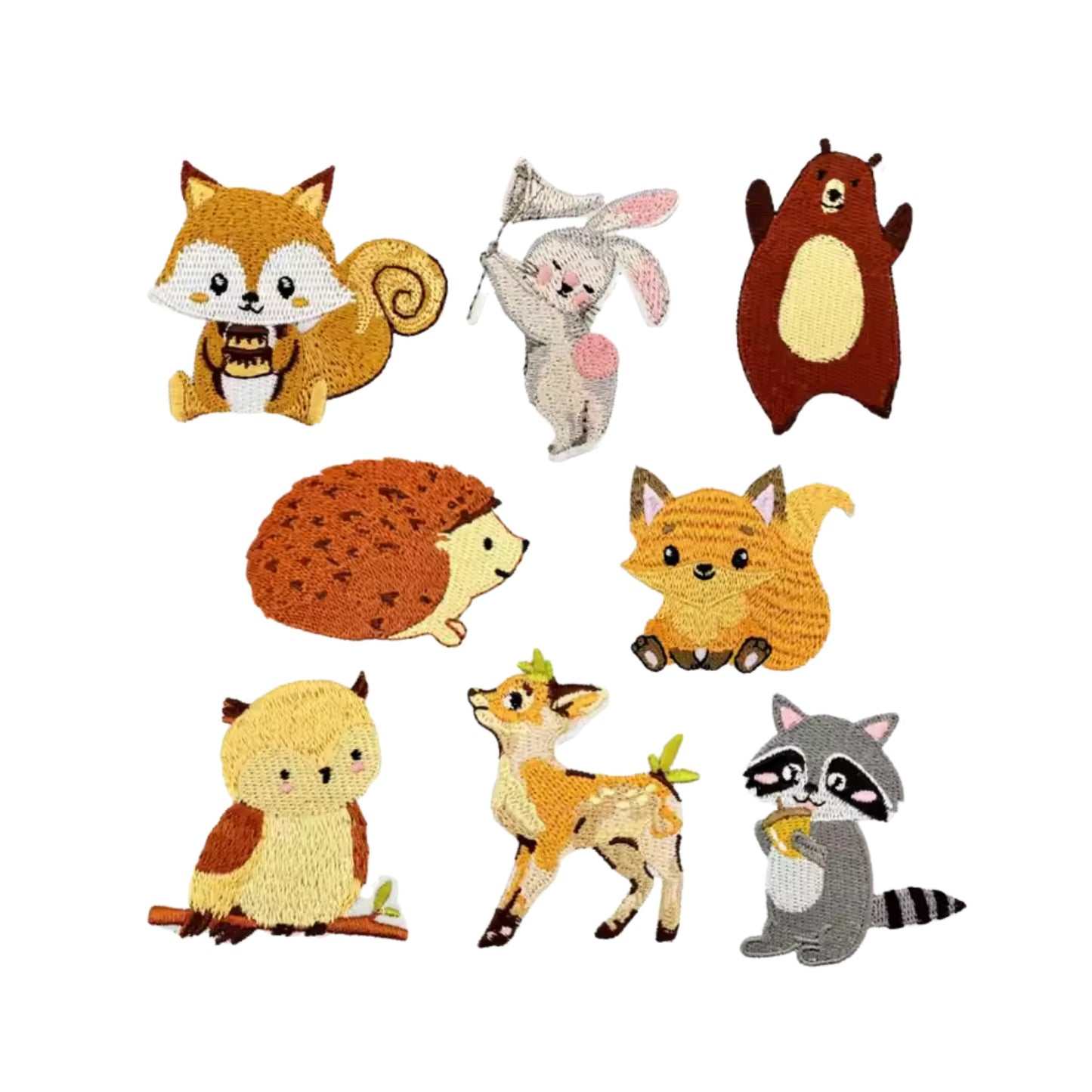 Iron-On Patch, Animal - Embroidered Whimsical Woodland Patches