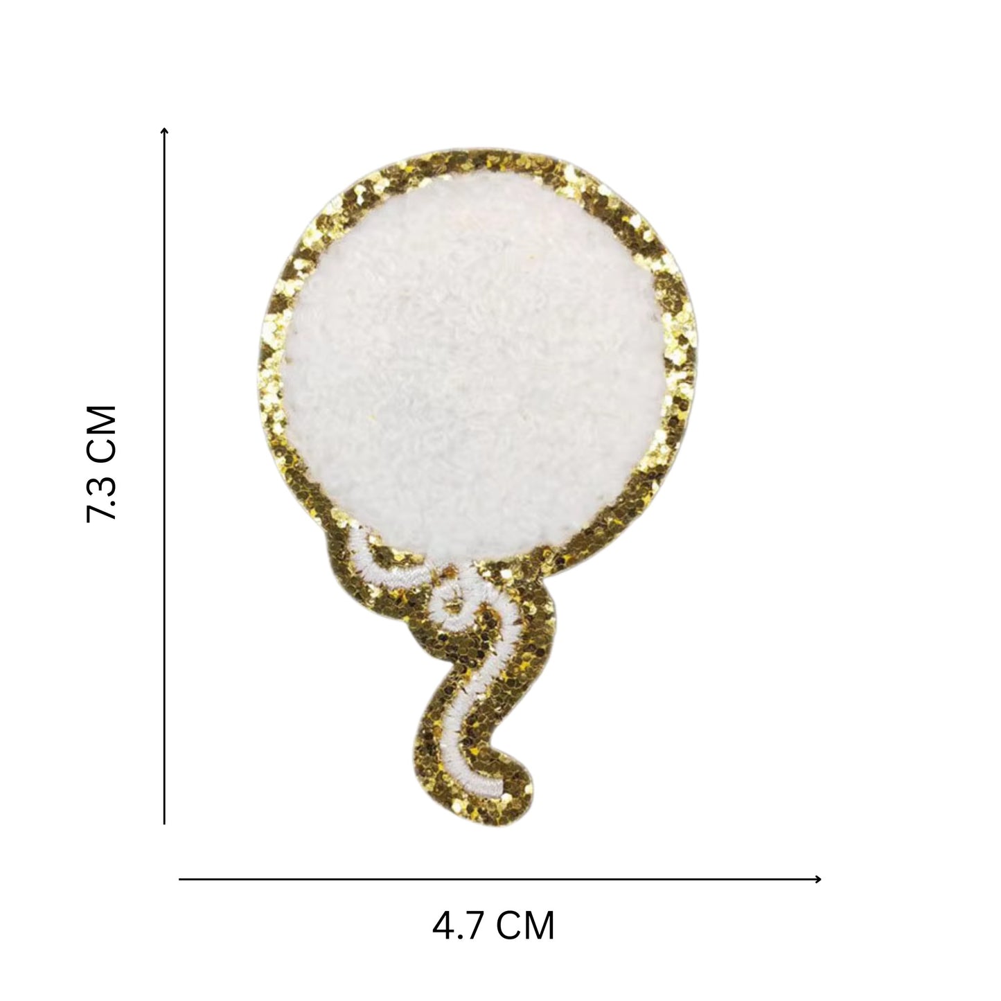Balloon Shape Chenille Patch – Iron-On Glitter Applique for Jackets, Bags & Crafts