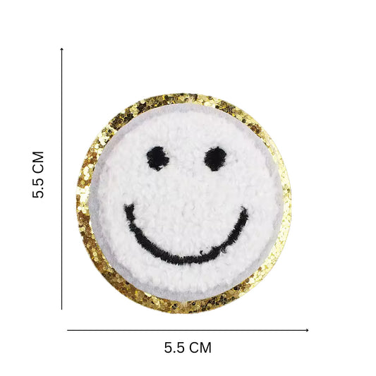 Pastel Color Smiley Iron On Patch Chenille Appliques