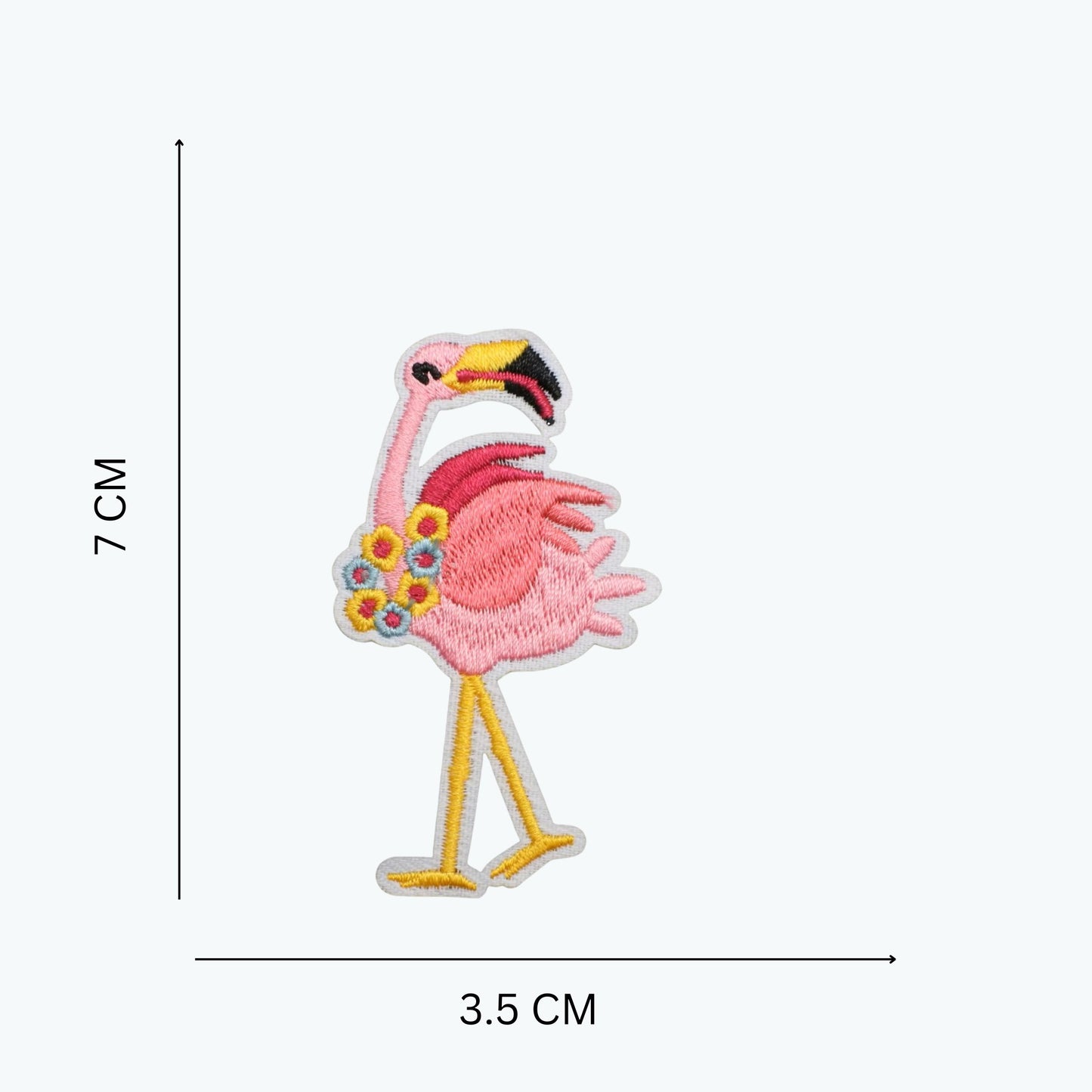 Pink Flamingo Embroidered Iron-On Patch for Clothes, Tote Bags, Caps & Shoes – DIY Fashion Accessory