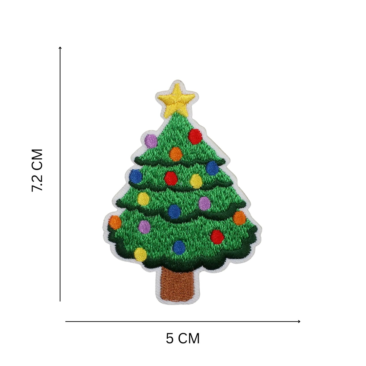 Christmas Tree Embroidery Iron-On Applique Patch
