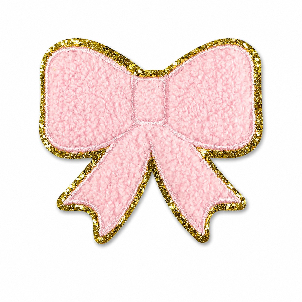 Pink Bow Chenille Iron On Patch