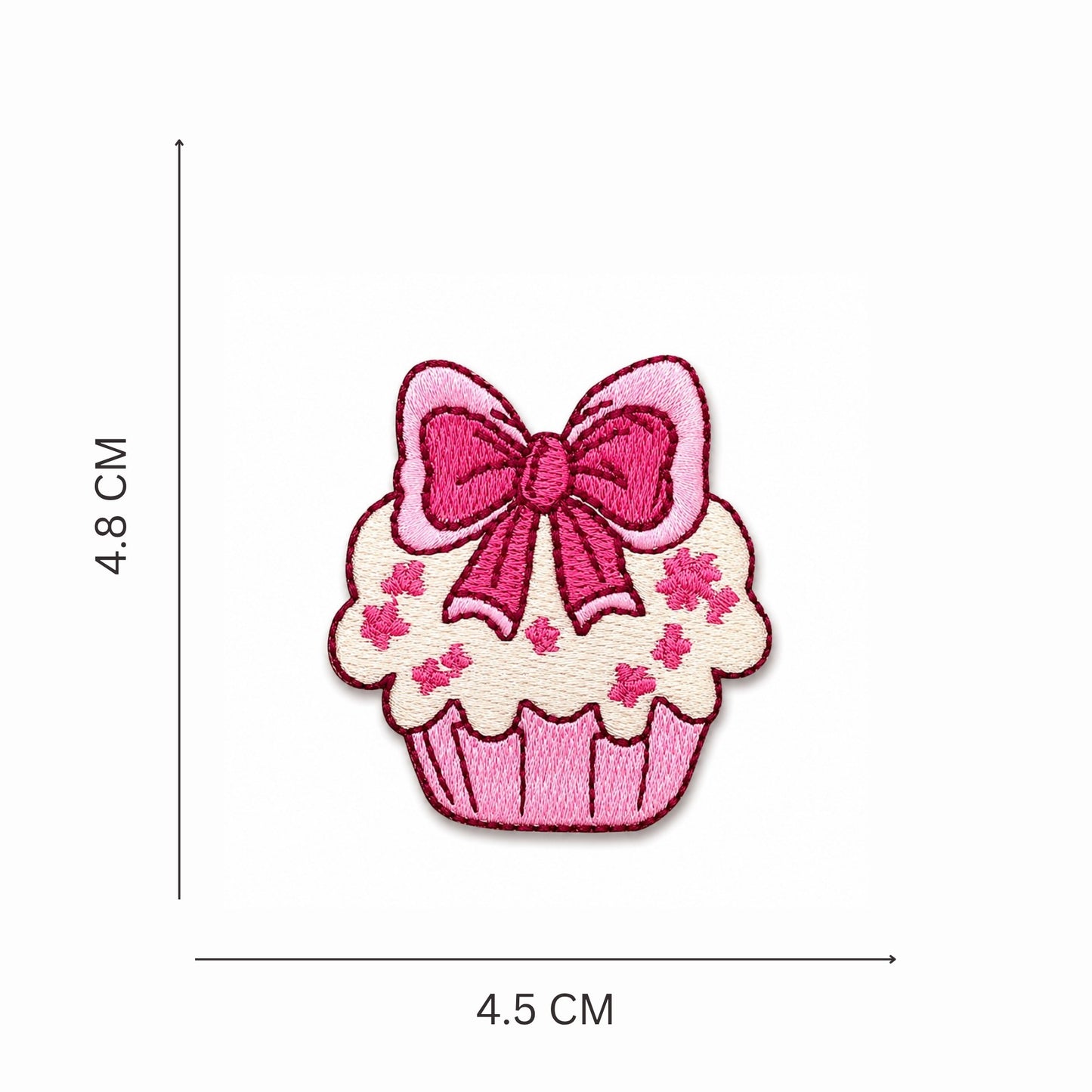 Pink Cupcake Embroidered  Iron On Patch