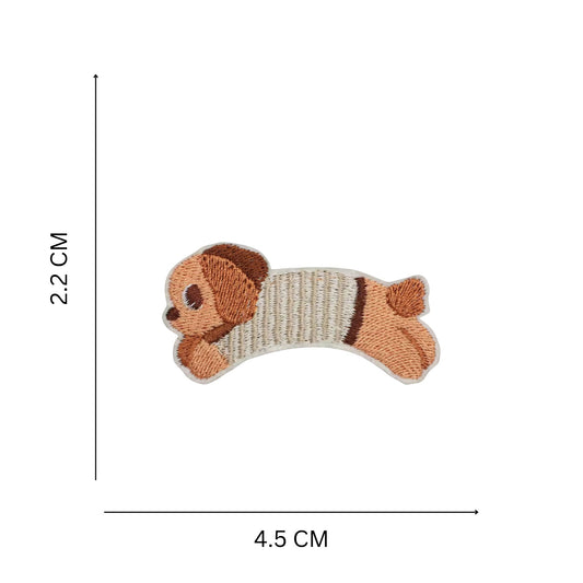 Mini Dog Puppy Embroidered Iron On Patch for Denim, Kids wear & Accessories