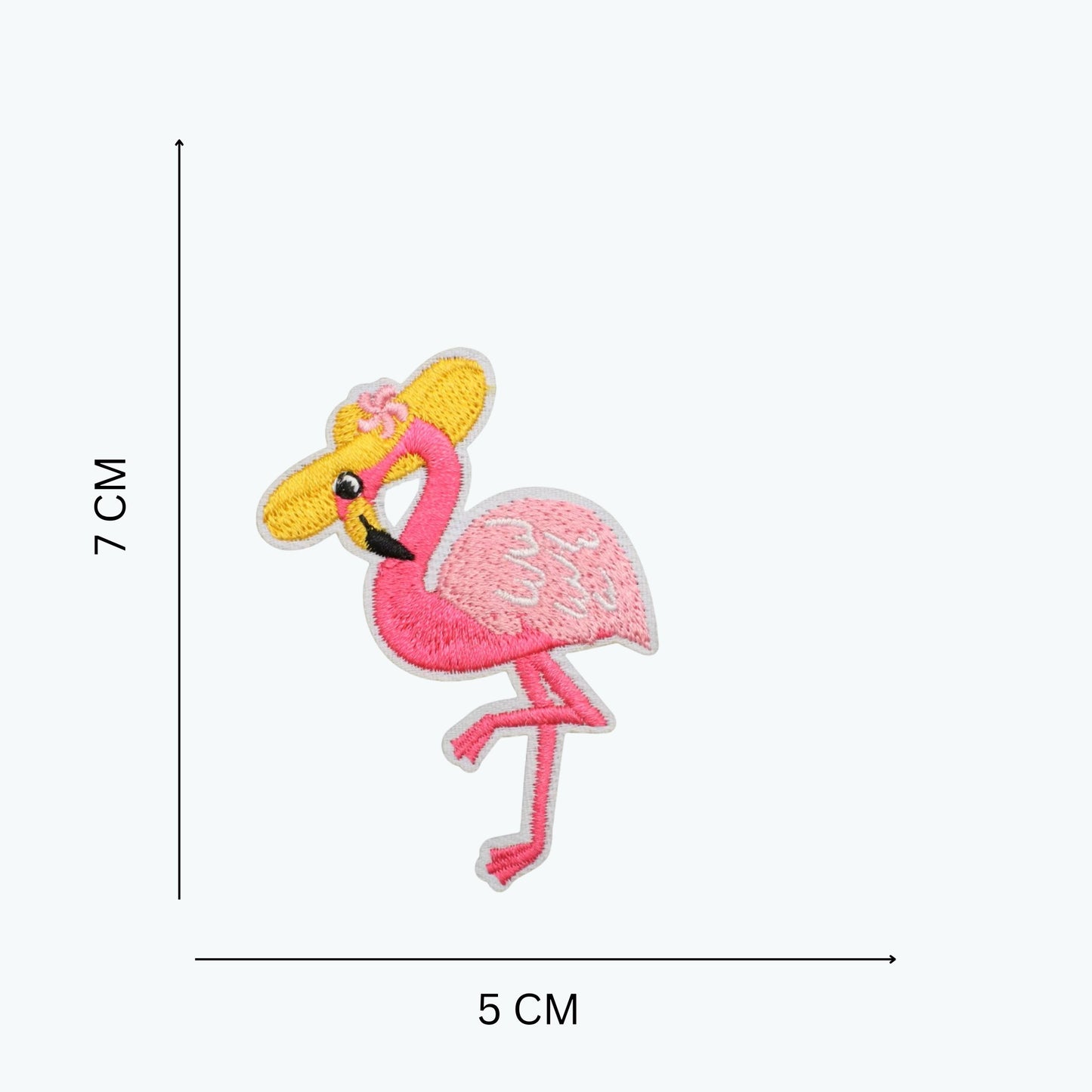 Pink Flamingo Embroidered Iron-On Patch for Clothes, Tote Bags, Caps & Shoes – DIY Fashion Accessory