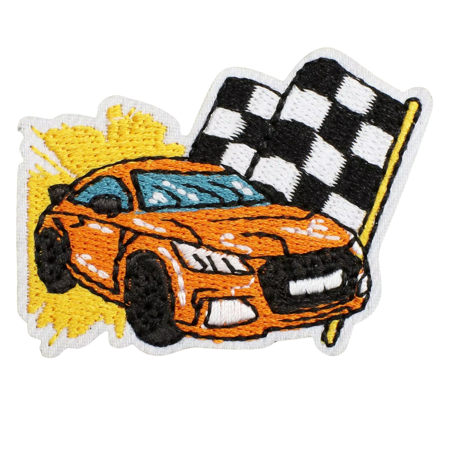 Racing Car Embroidered Iron On Patch - Set of 5