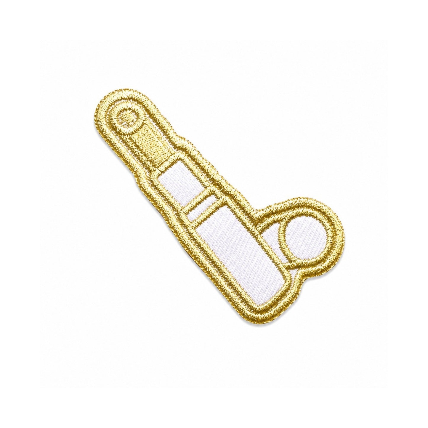 Lipstick Gold Embroidered Iron On Patch