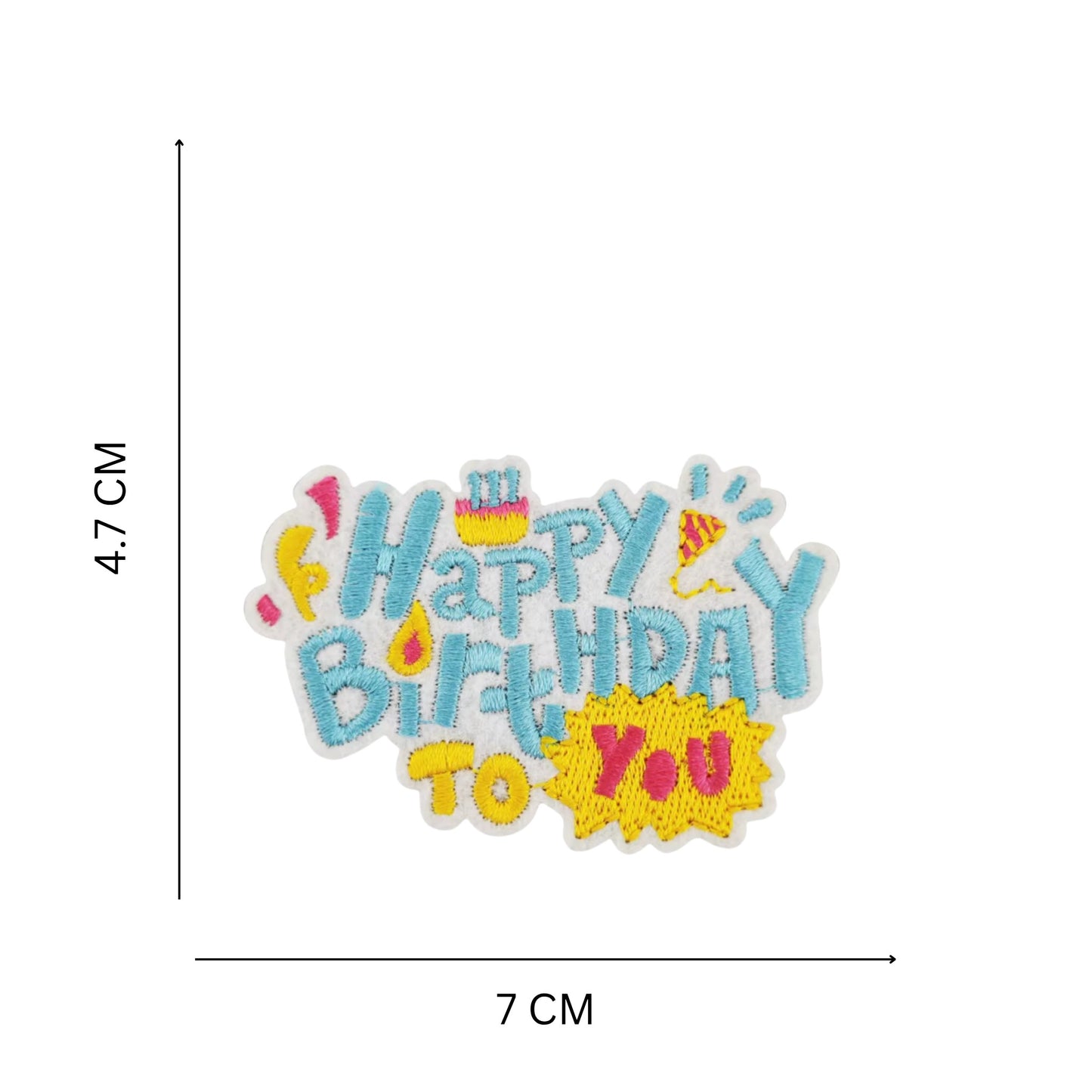 Birthday Theme Embroidered Iron On Patches - Set of 11