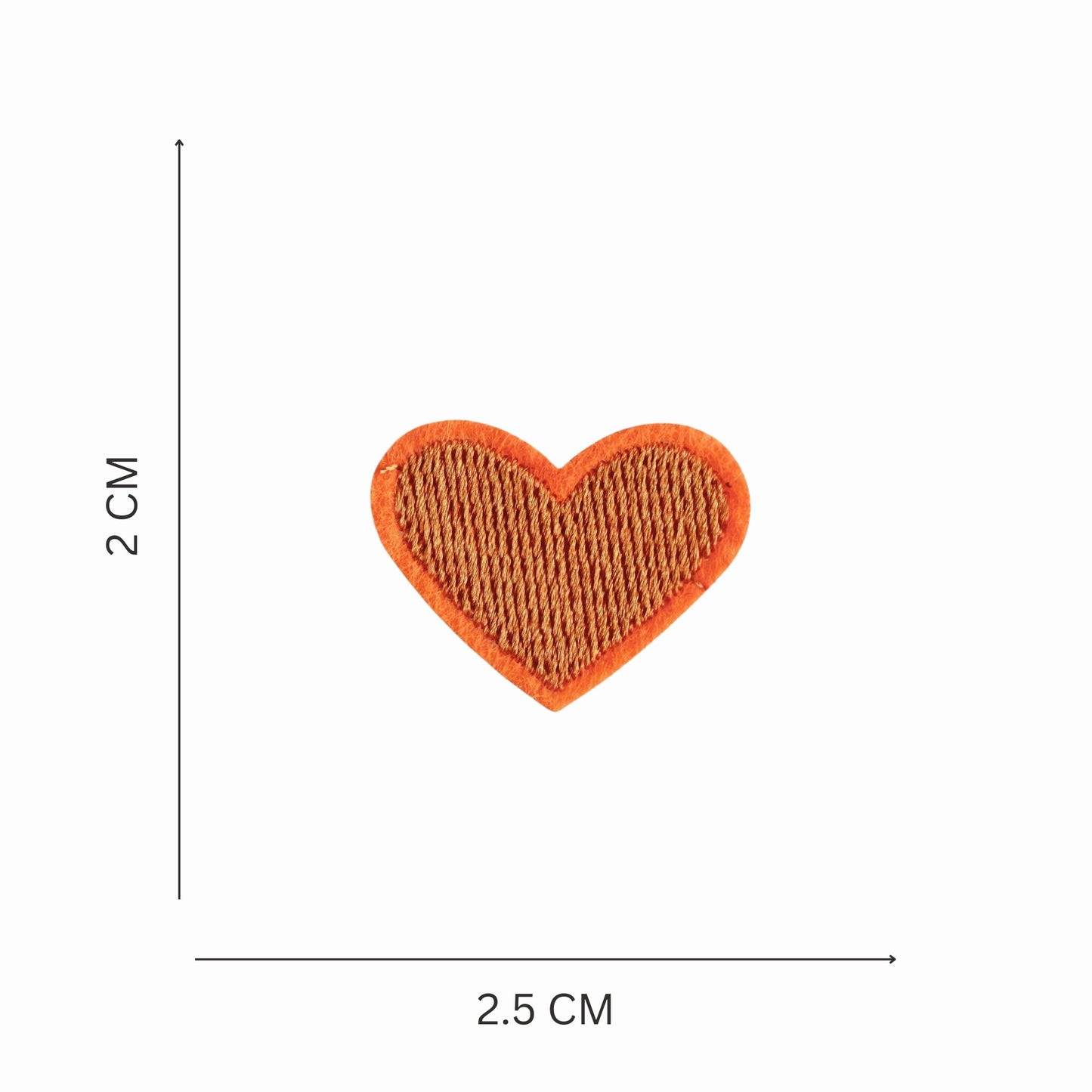Multicolor Embroidered Heart Iron On Patch - Set of 20