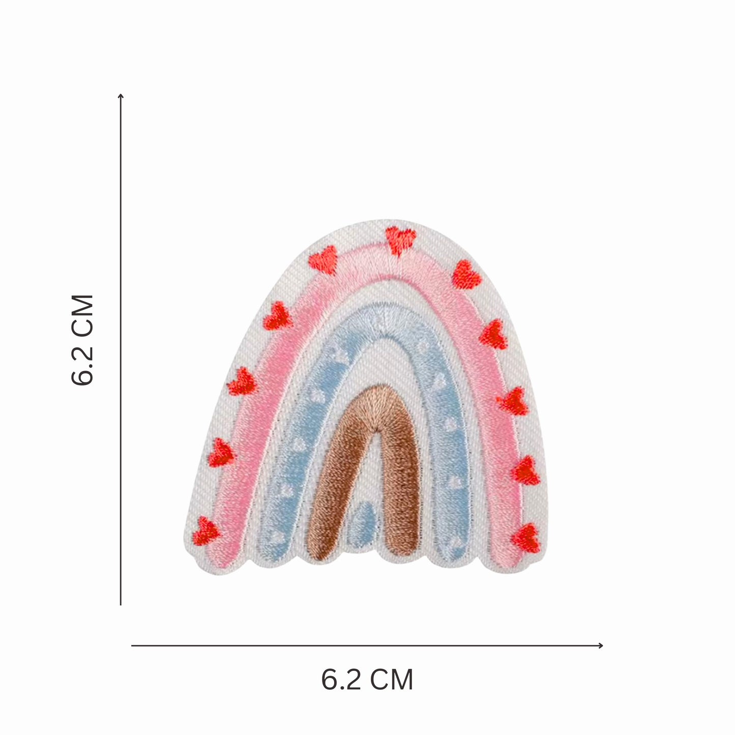 Pastel Rainbow Heart Embroidered Iron On Patch