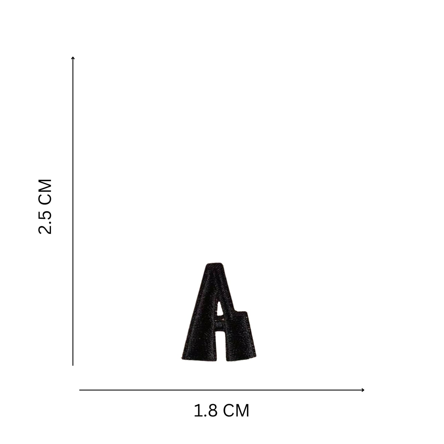 Mini Iron-On Alphabet Patches (A–Z, 2.5 cm) – Rounded Thick Stroke Embroidered Letters in Black, White & Pink