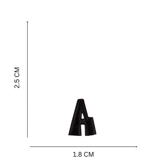 Mini Iron-On Alphabet Patches (A–Z, 2.5 cm) – Rounded Thick Stroke Embroidered Letters in Black, White & Pink