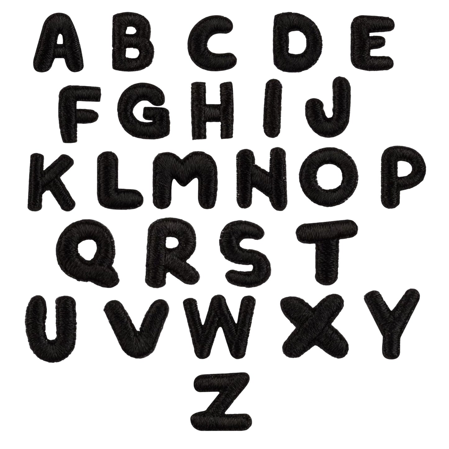 Mini Black Alphabet Patches (A–Z, 1.2 cm) – Embroidered Iron-On, Great For Names, Initials, Slogans & Creative Designs