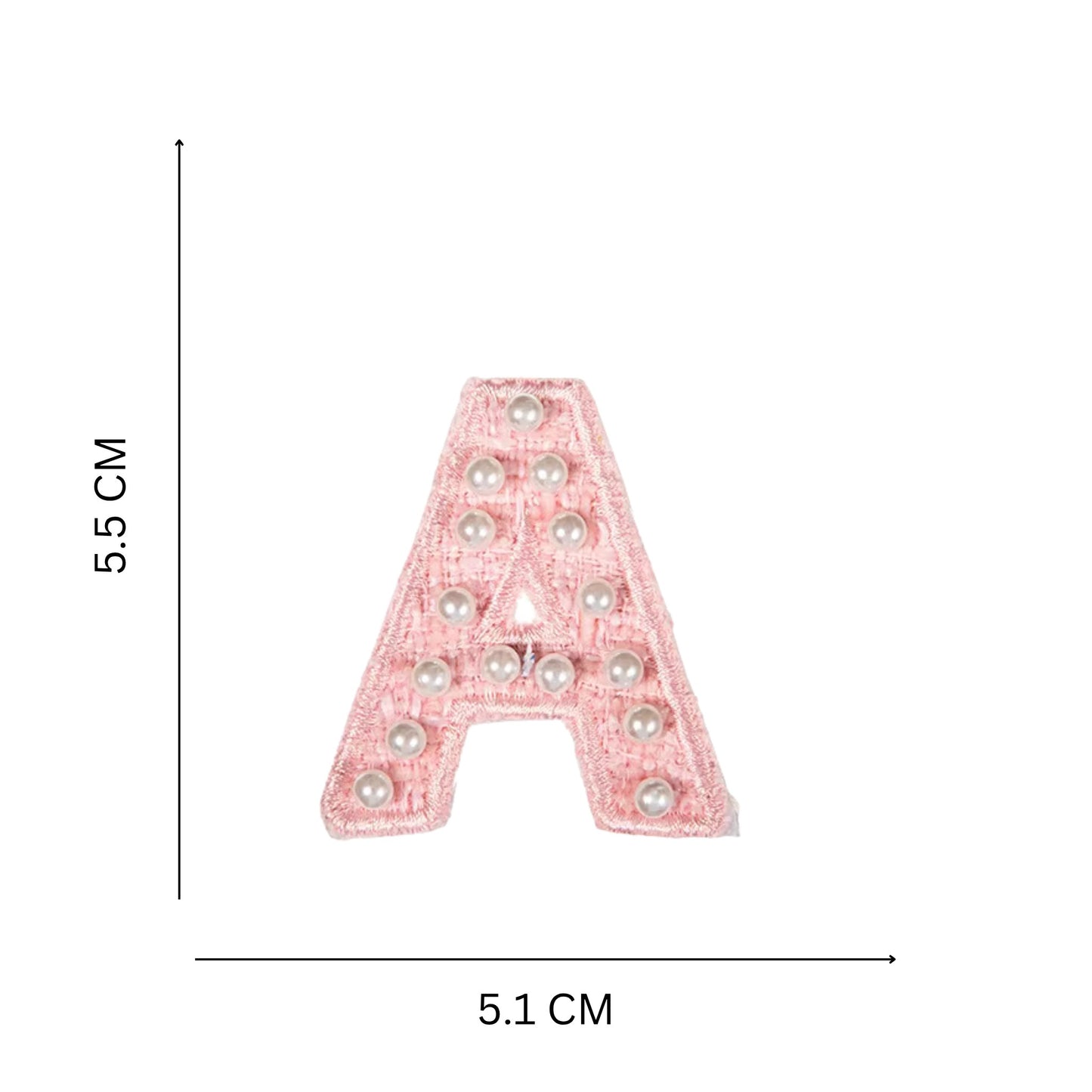 Premium Pearl Letter Stick-On Patches – Pastel Pink, Blue & Off-White A–Z for Handbags, Caps & Non-Washable Surfaces