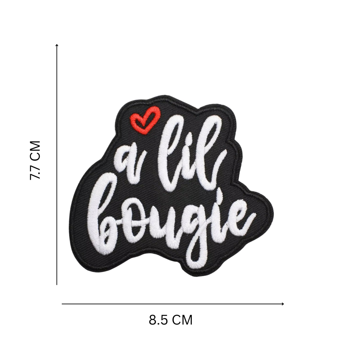 Iron-on/Sew-on Embroidered Phrase Patch – “A Lil Bougie” Slang Design, Perfect for Jackets, Tote Bags, Backpacks & DIY Fashion Projects