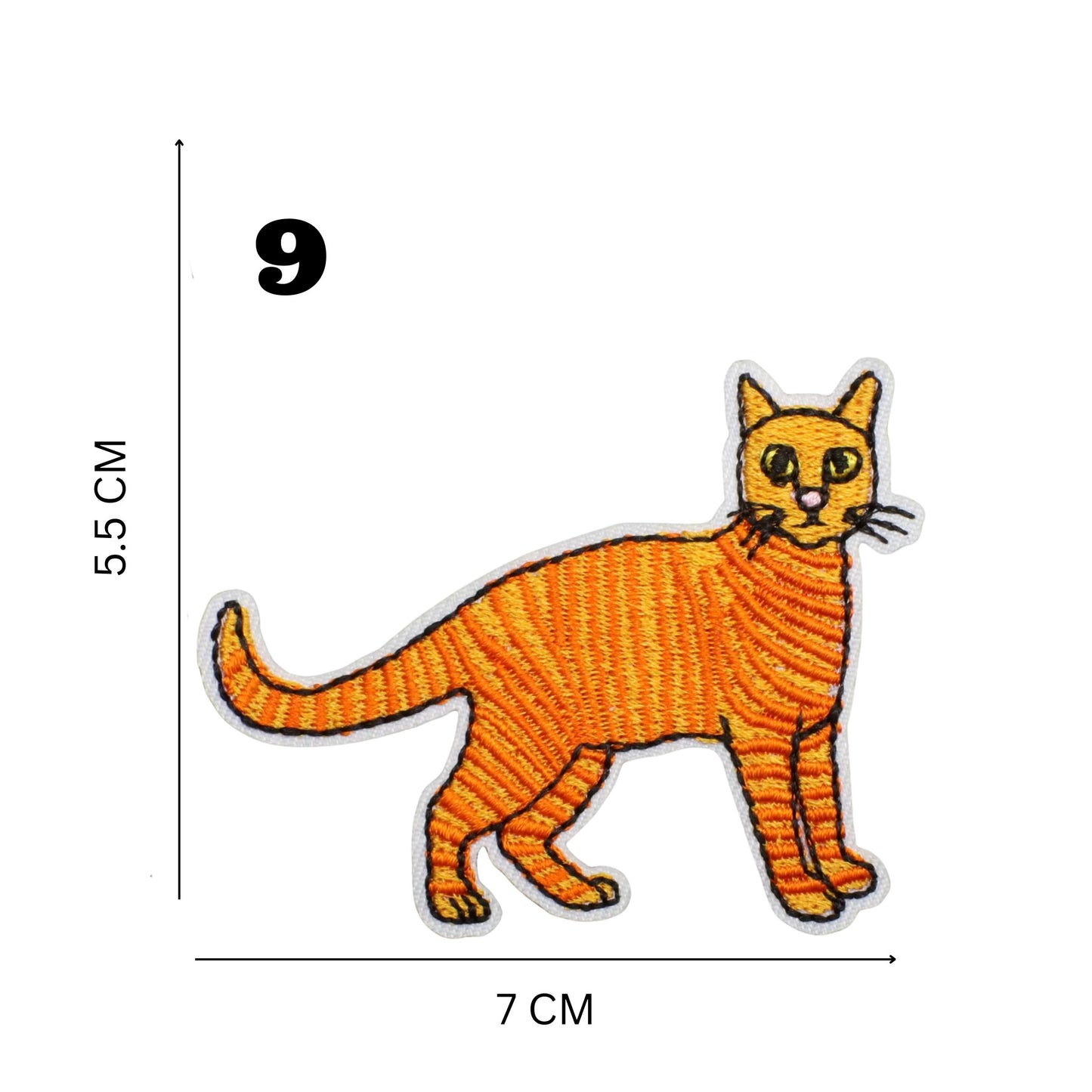 Orange Cat Lover’s Embroidered Iron-On Patch Set – 16 Adorable Designs for DIY Customization