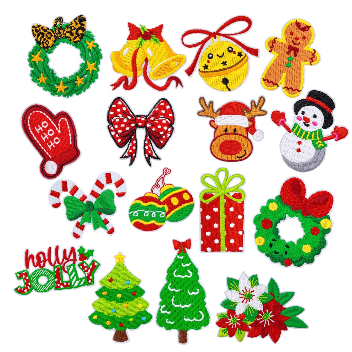 Christmas Iron-On Patch Set – Festive Embroidered Collection for Crafts & Holiday Décor