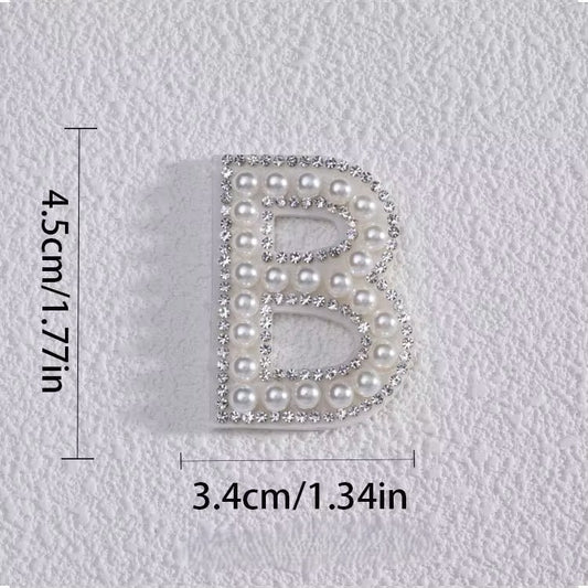 Self-Adhesive 4.5CM Pearl Rhinestone Alphabet Patch – A–Z Fabric Letter Stickers for DIY Bags, Clothes & Decoration