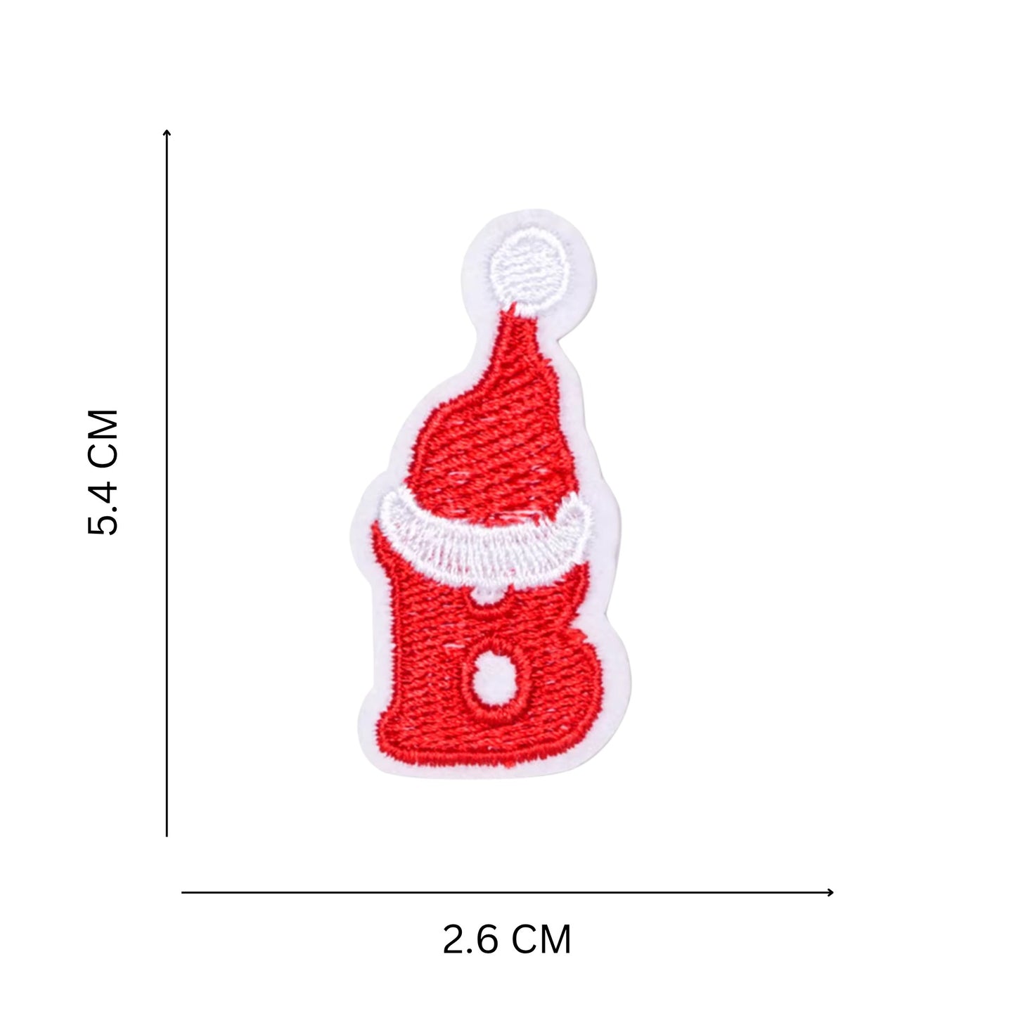 Christmas Iron-On Letter Patches – Red & White Embroidered A–Z Alphabet for DIY Gifts & Decor