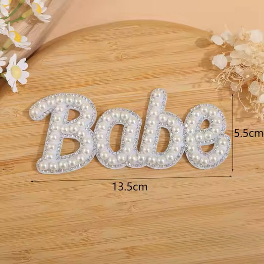 Iron-On/ Self-Adhesive Pearl Patches – ''Bride, Babe, Mrs'' Patches for Bridal Customization