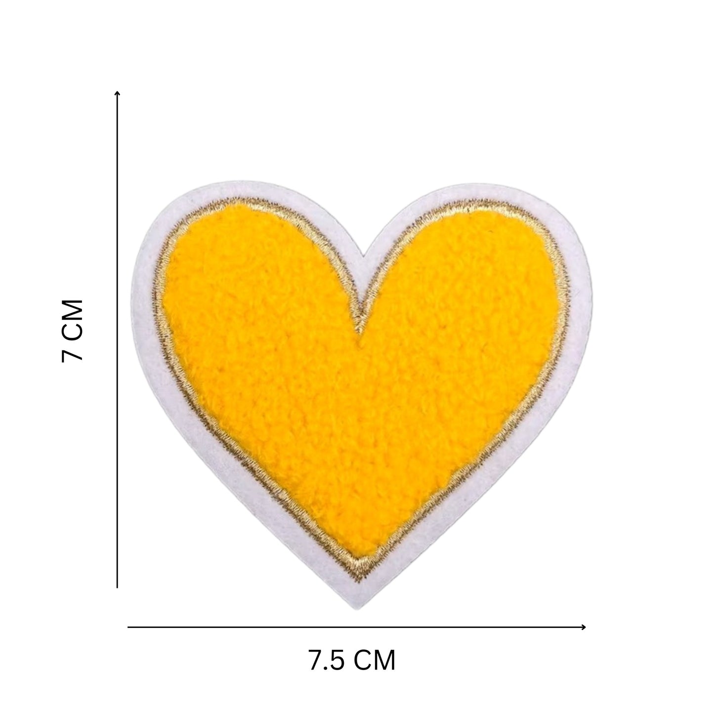 Iron-on/Sew-on Embroidered Chenille Heart Patch – 7.9 cm Plush Towel Texture for Jackets, Bags, Hoodies & DIY Fashion