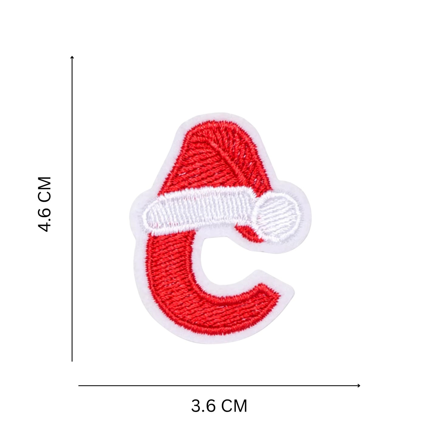 Christmas Iron-On Letter Patches – Red & White Embroidered A–Z Alphabet for DIY Gifts & Decor