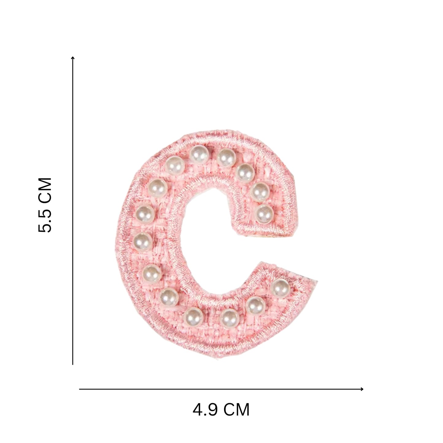 Premium Pearl Letter Stick-On Patches – Pastel Pink, Blue & Off-White A–Z for Handbags, Caps & Non-Washable Surfaces