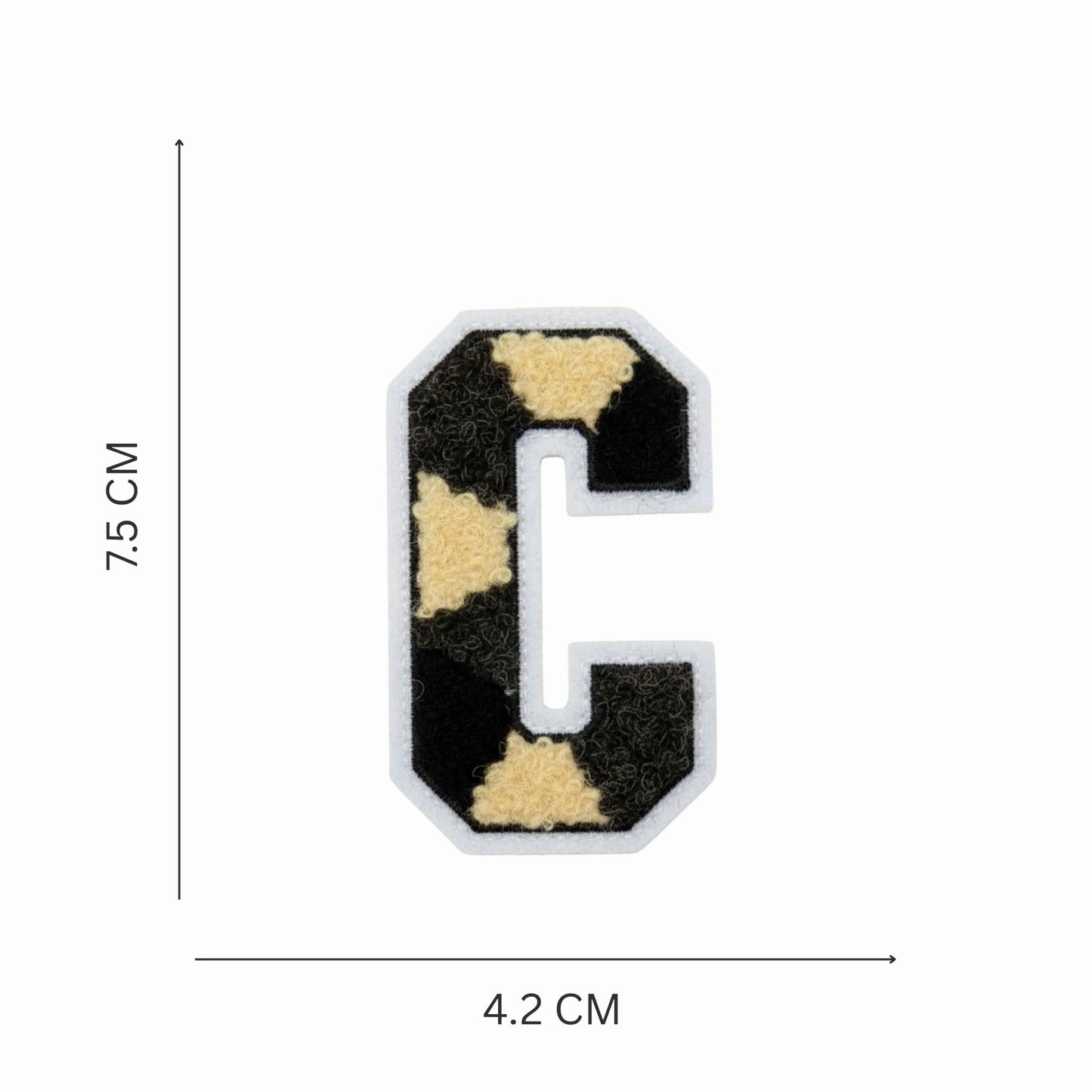 Camouflage Alphabet Iron-On Letter Patch, Green Black & Beige