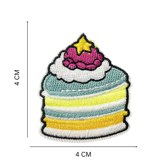 Pastel Celebration Cake Embroidered Iron On Patch