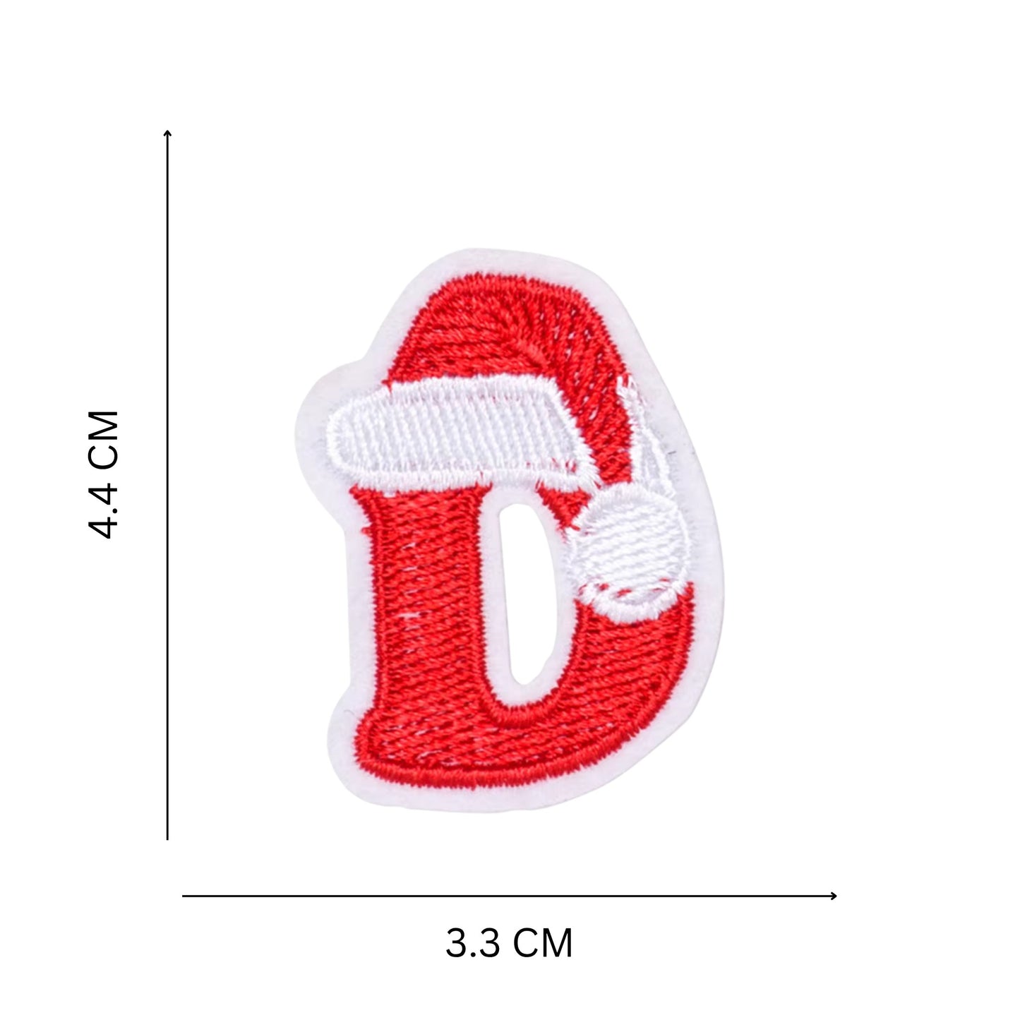 Christmas Iron-On Letter Patches – Red & White Embroidered A–Z Alphabet for DIY Gifts & Decor