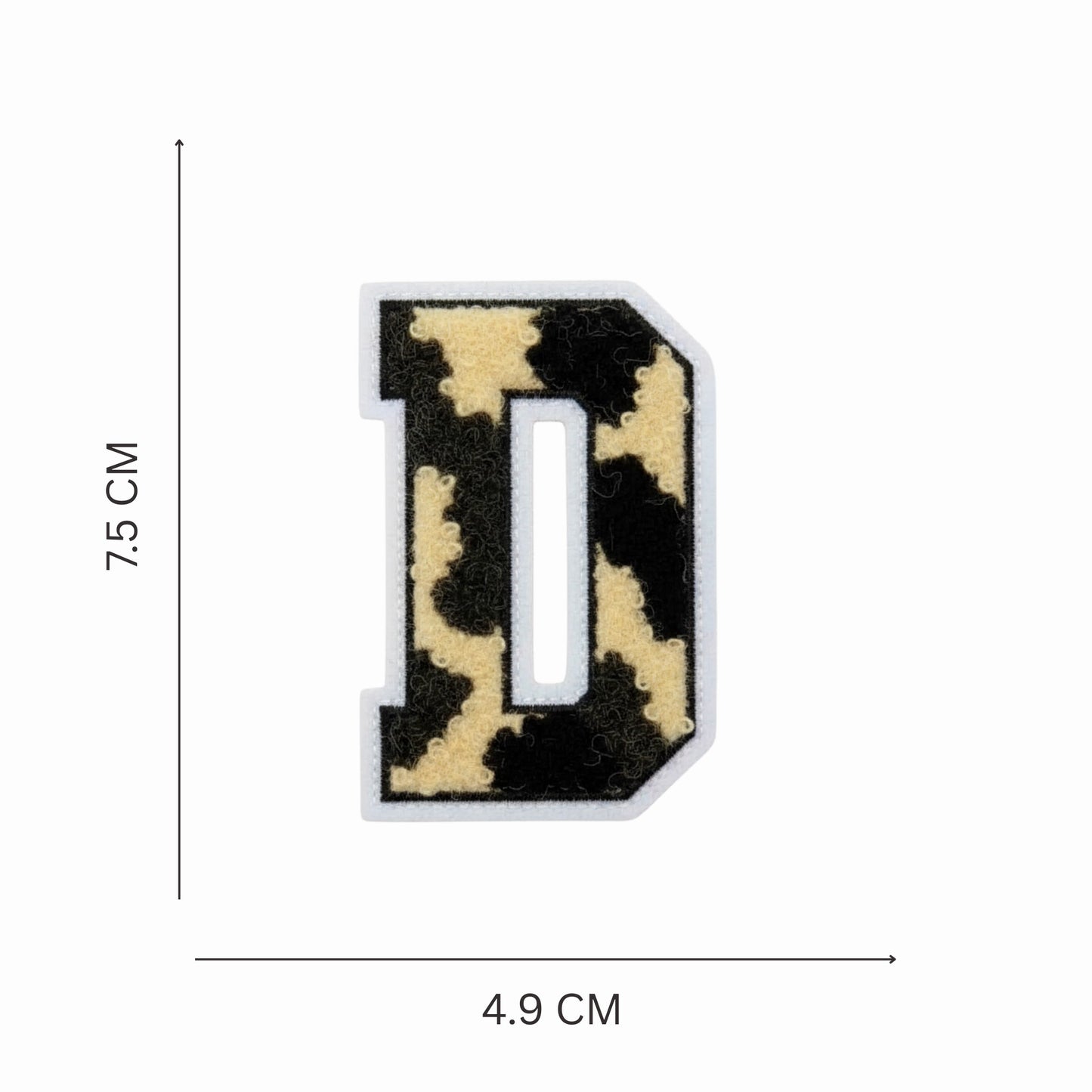 Camouflage Alphabet Iron-On Letter Patch, Green Black & Beige
