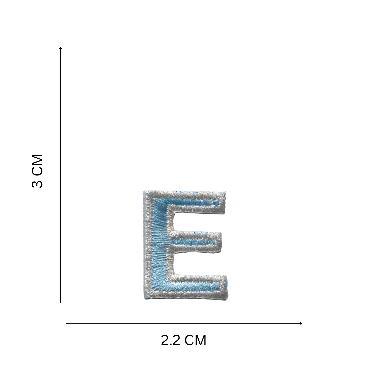 Medium Pastel Letter Patches – 3 cm Embroidered A–Z Iron-On with Silver Border