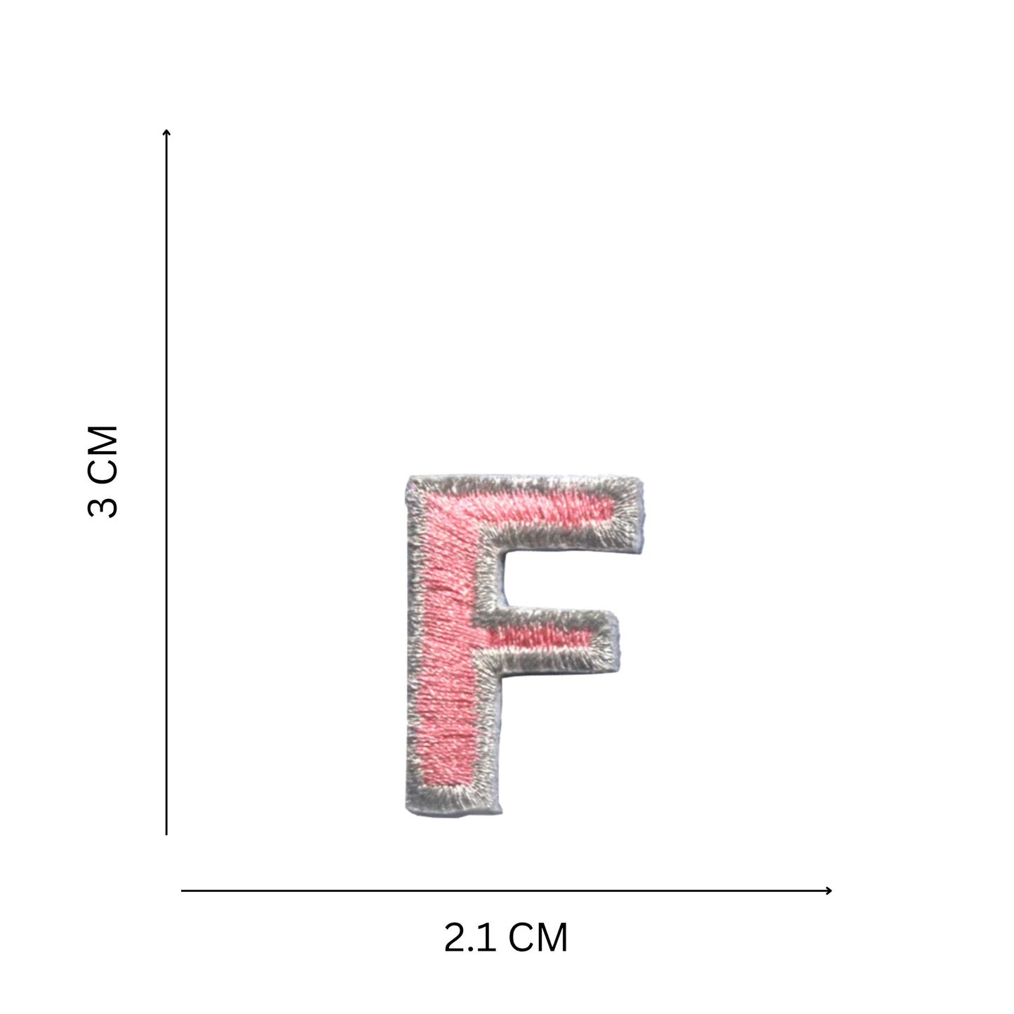 Medium Pastel Letter Patches – 3 cm Embroidered A–Z Iron-On with Silver Border