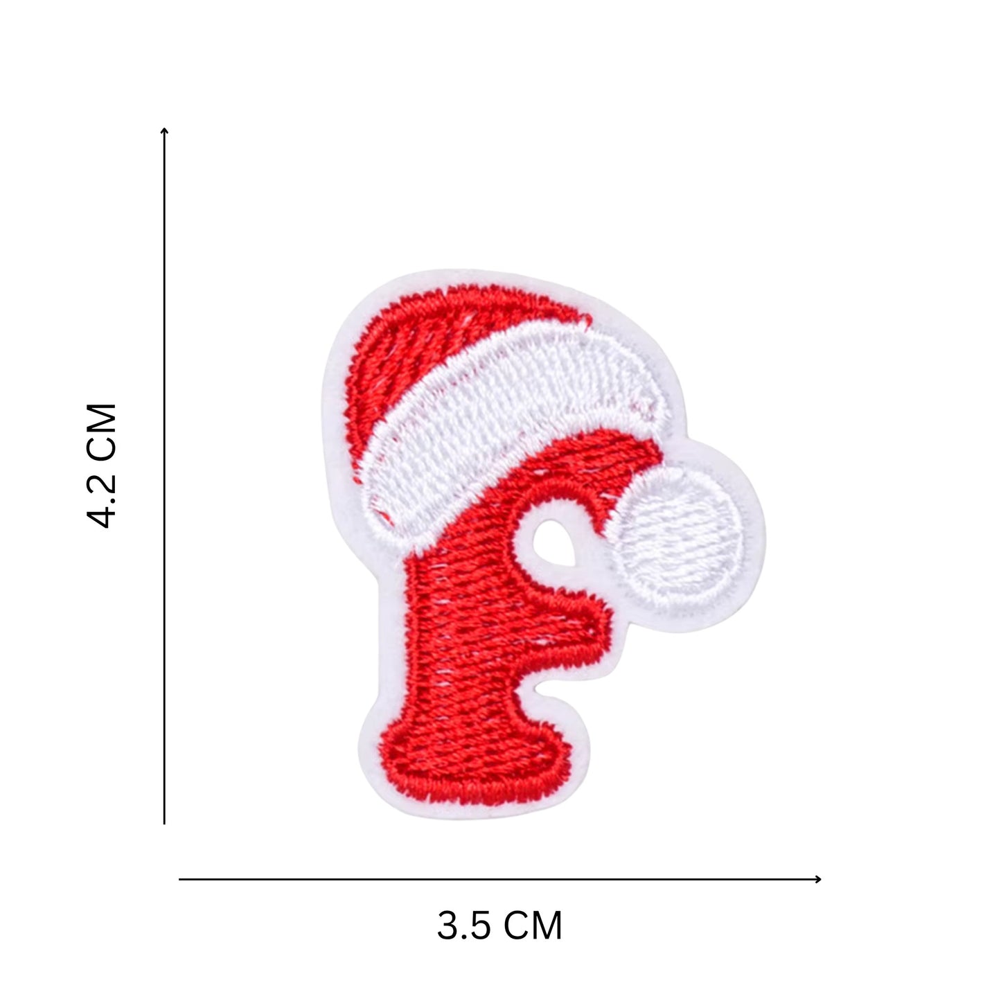 Christmas Iron-On Letter Patches – Red & White Embroidered A–Z Alphabet for DIY Gifts & Decor