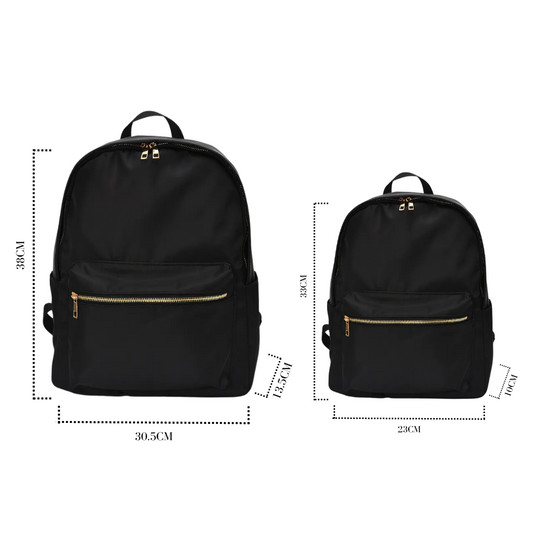 Durable Nylon Backpack for Kids – Perfect for School & Play, Customizable with Patches & Fun Details ''Black'' Available in Two Convenient Sizes