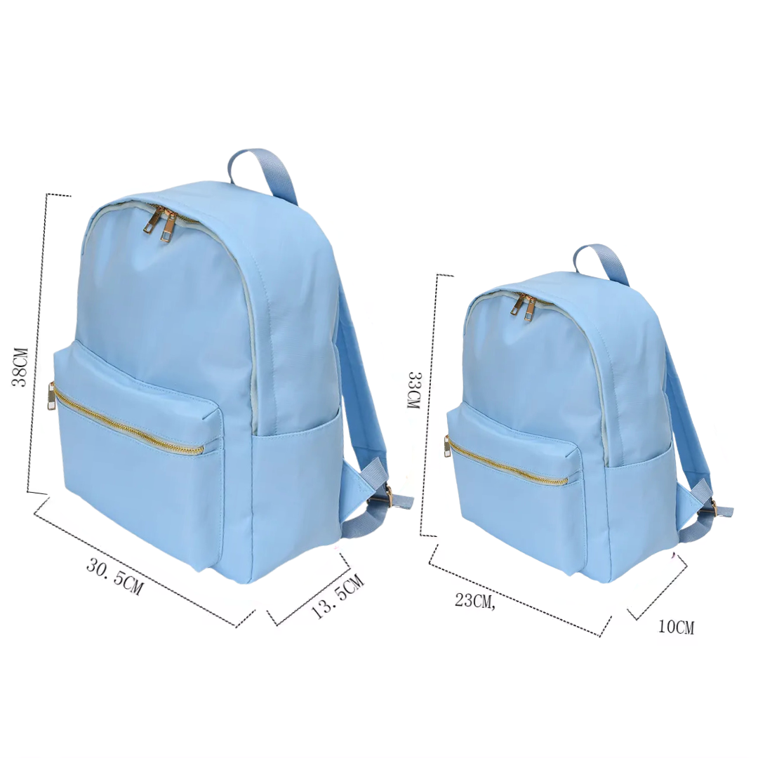 Durable Nylon Backpack for Kids – Perfect for School & Play, Customizable with Patches & Fun Details ''Blue'' Available in Two Convenient Sizes