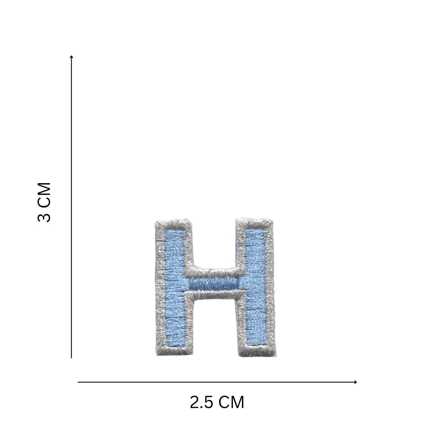 Medium Pastel Letter Patches – 3 cm Embroidered A–Z Iron-On with Silver Border