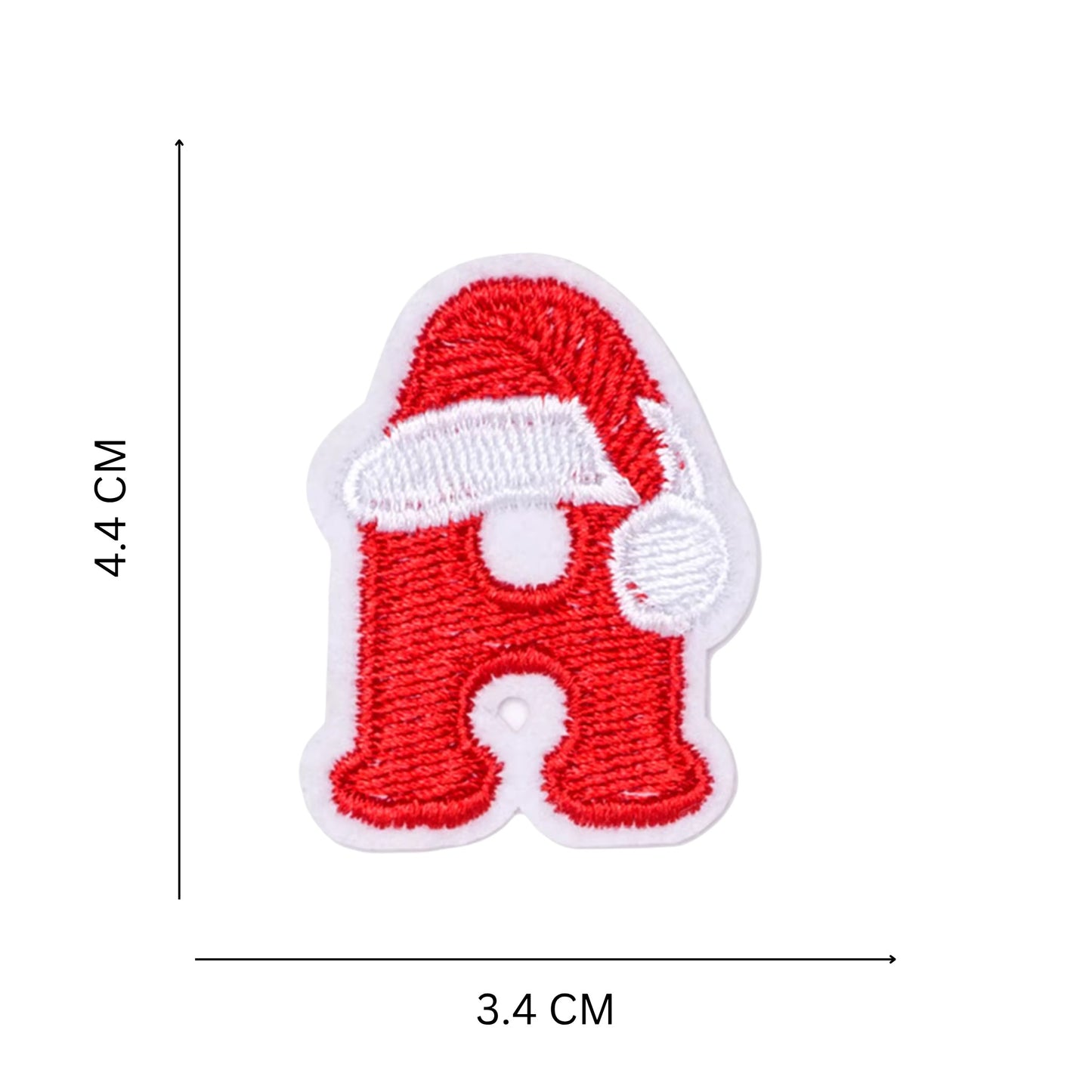 Christmas Iron-On Letter Patches – Red & White Embroidered A–Z Alphabet for DIY Gifts & Decor