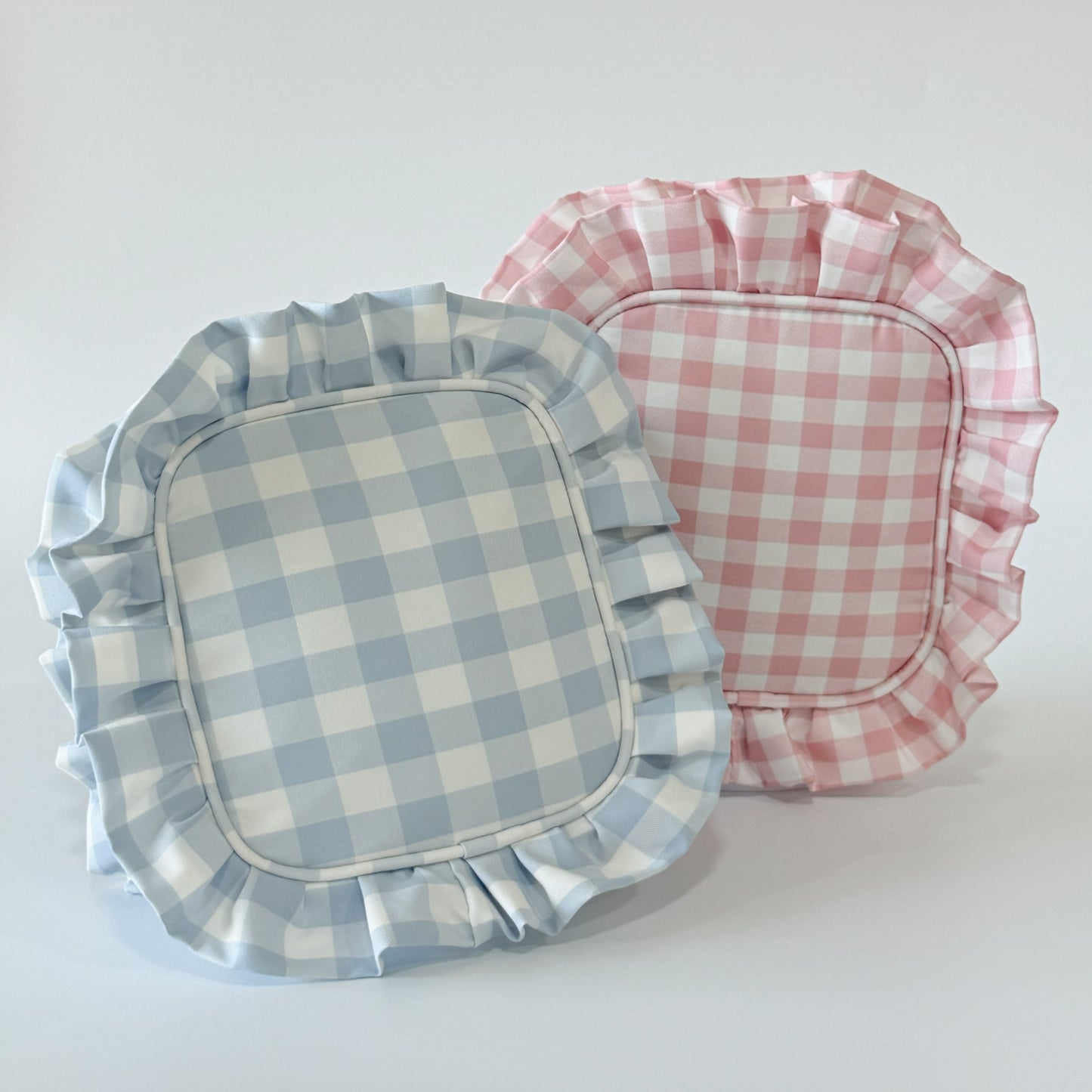 Chic, Demure, and Perfect for On-the-Go Essentials - Small Ruffle Gingham Organizer Pouch