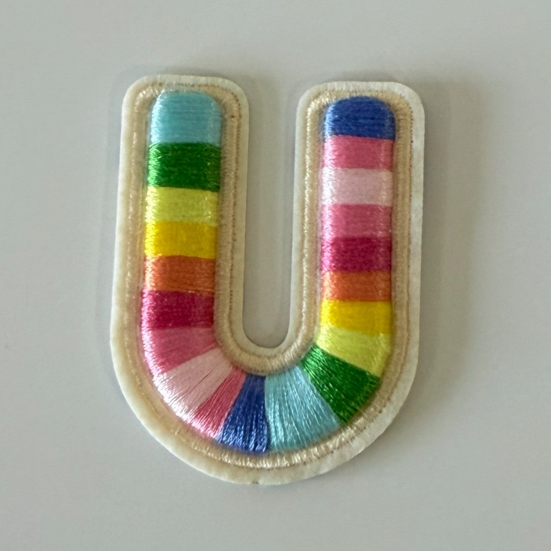 Iron-On/Self-Adhesive Exquisite 3D Stereo Embroidery Colorful Letter Patches, Full Set A-Z, Size 5.5 cm (2.17 inches) approximately